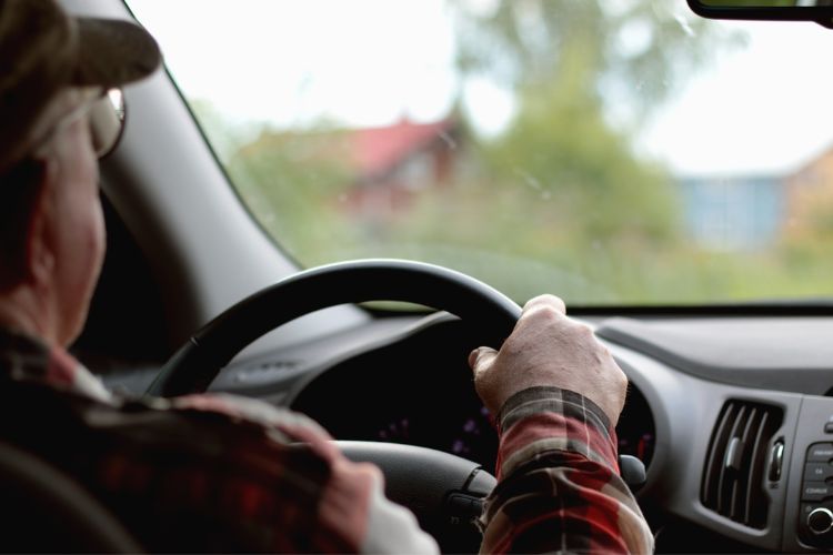 elder man driving